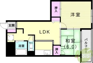 グリシーヌ静徳【3階】の間取り