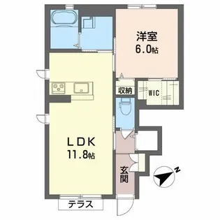シャーメゾン 桐ノ沢I【1階】の間取り
