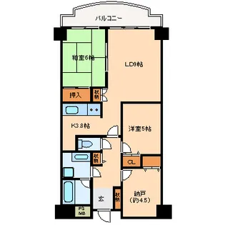 ライオンズマンション湯河原【1階】の間取り