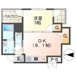 ApartmentGrusOkamachi【3階】の間取り