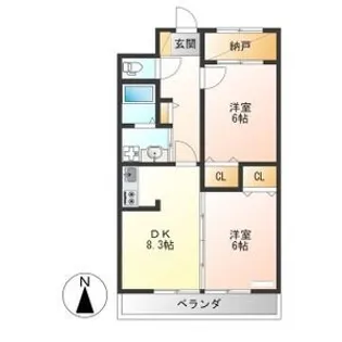 コーポプレーネ【2階】の間取り