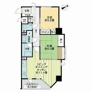 ライオンズマンション支倉【2階】の間取り