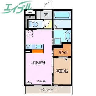 レジデンス朝日町 A棟【3階】の間取り