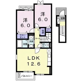 カーサ デ ファミリオII【2階】の間取り