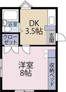 論田レインボーハイツ【2階】の間取り