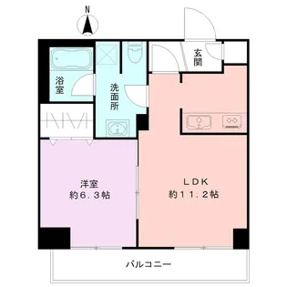 レデス万代公園【8階】の間取り