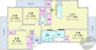 グランファーレ真駒内グランフォレスト【4階】の間取り