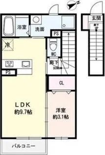 DエラングラースH仙台宮町【2階】の間取り