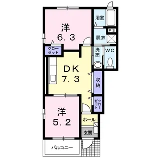 カレント ハウスD【1階】の間取り