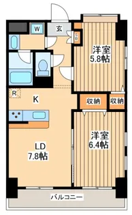 パルテンザB棟【3階】の間取り