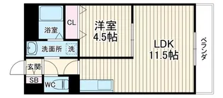 グランツ石橋【3階】の間取り
