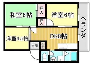 グリーンハイツ松木【1階】の間取り