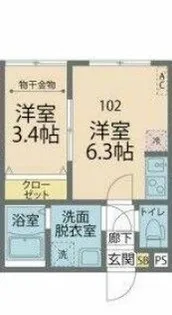 カインドネス狭山ヶ丘North【3階】の間取り