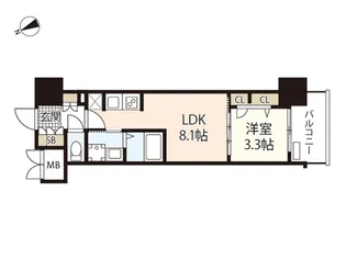 S-RESIDENCE東観音町achieve【8階】の間取り