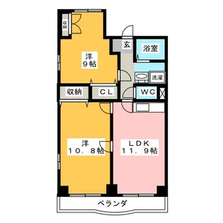 グランディハイツ西可児【3階】の間取り