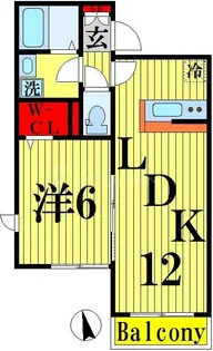 オンディーヌグルエI【2階】の間取り