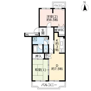 URさがみ野さくら【2階】の間取り