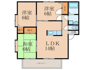 フィールド・KK【2階】の間取り