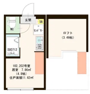 ハーモニーテラス大和町【1階】の間取り