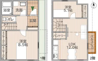 愛媛県松山市北斎院町【一戸建】の間取り