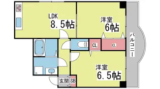 クレスト六甲【3階】の間取り