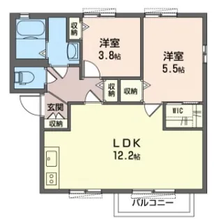 サンハイツ日向B【2階】の間取り