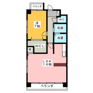 フラワーコート本町【1階】の間取り