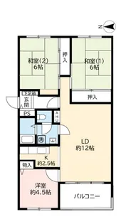 UR芦屋浜【4階】の間取り