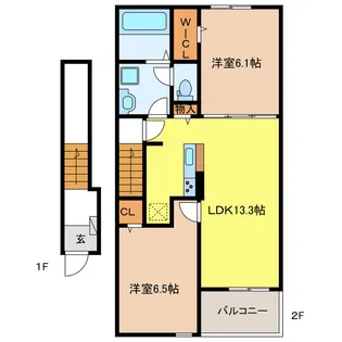 クレール・恵【1階】の間取り