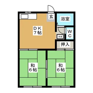 コーポウエストタウンB【1階】の間取り