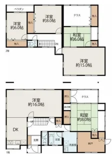 神奈川県鎌倉市十二所【一戸建】の間取り