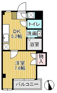 1DKの間取り画像