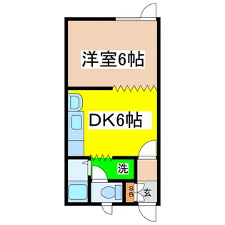 1DKの間取り画像