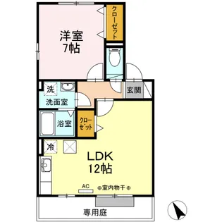 グランモア野町 A棟【1階】の間取り