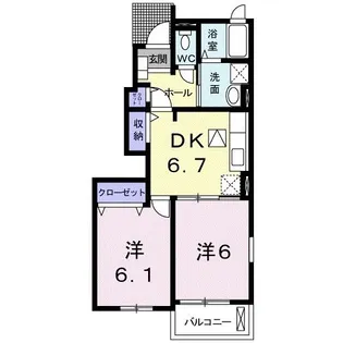 広島県三次市畠敷町【アパート】の間取り