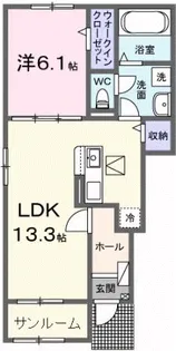 カーサ・アティランB【1階】の間取り