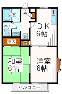 アドバンス多摩B【2階】の間取り