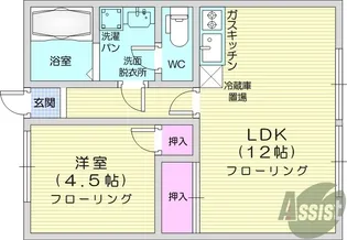 シティハイム中田【1階】の間取り
