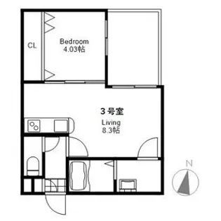 Enchantee医大前(アンシャンテ)【1階】の間取り