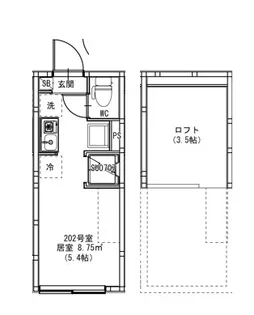 ハーモニーテラス東新町II【2階】の間取り