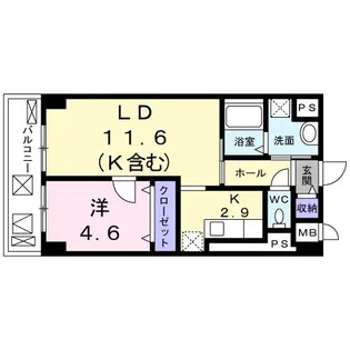 ウェスト宮ノ下【5階】の間取り
