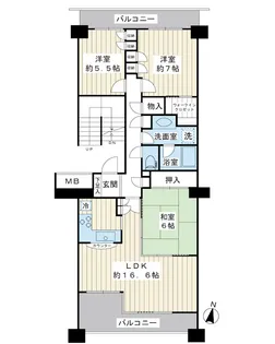 ベイシティ浦安F棟【8階】の間取り