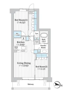 【アビティグランデ砧 C棟】【2階】の間取り