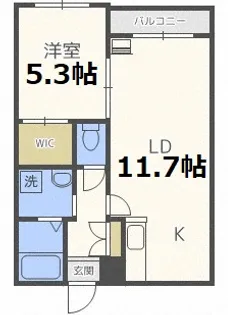 CARRERA東札幌【1階】の間取り