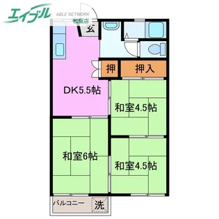 石津ハイツ【2階】の間取り
