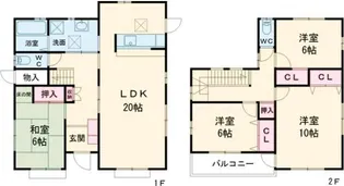 岐阜県大垣市和合新町1【一戸建】の間取り
