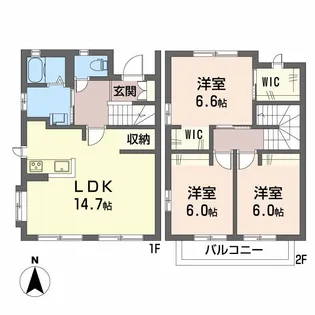 ミレリサイア A棟【1階】の間取り