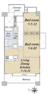 恵比寿シティハウス【5階】の間取り