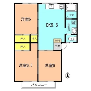 リーフハイツ御殿I【2階】の間取り
