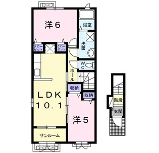 ラ ナチュールII【2階】の間取り
